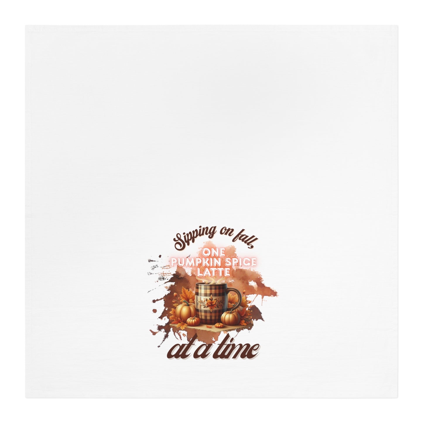 Fall-Themed Tea Towel for Pumpkin Spice Lovers, Kitchen Décor, Cozy Gift for Fall, Thanksgiving, Autumn Kitchen Towel