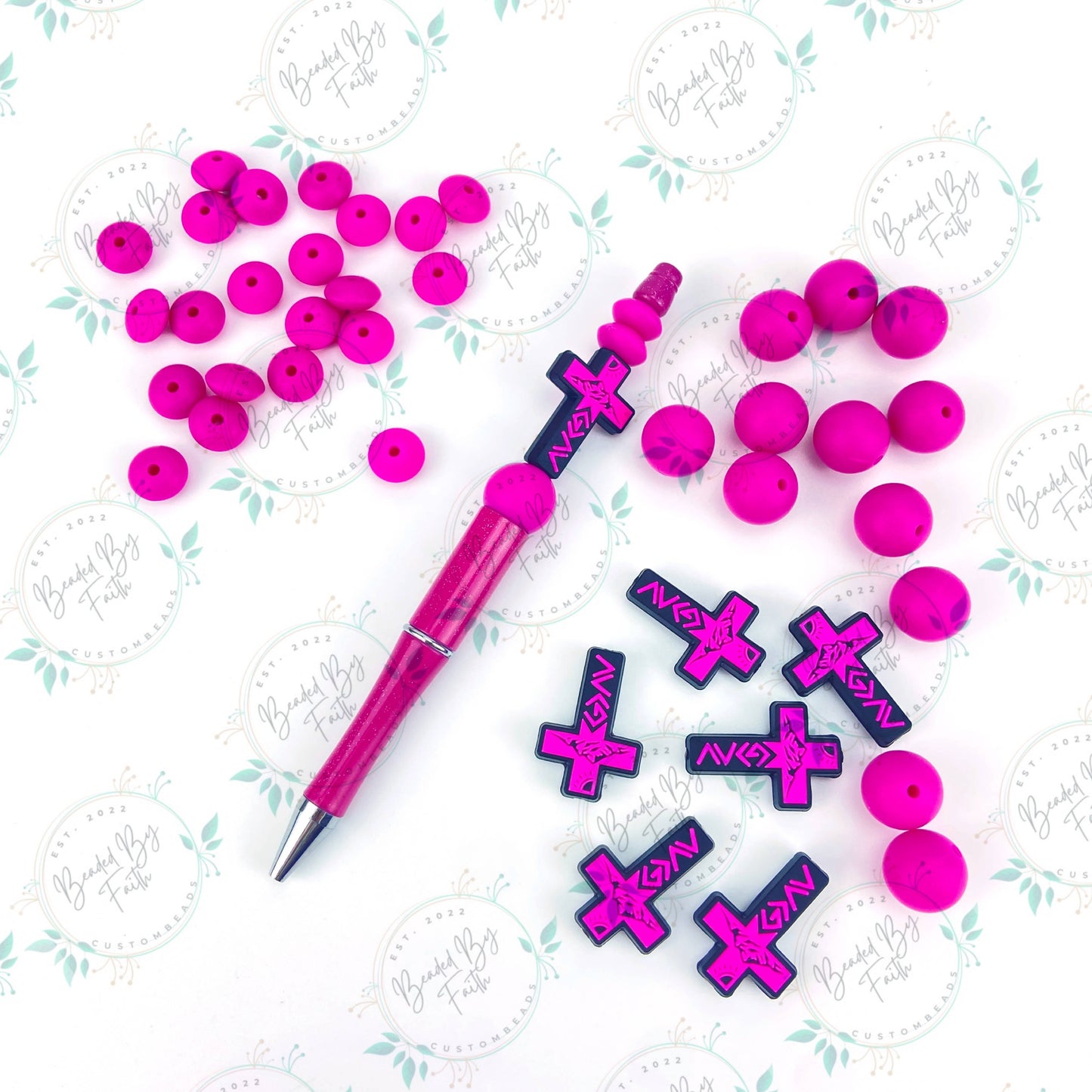 Black and Pink "God is Greater" Cross