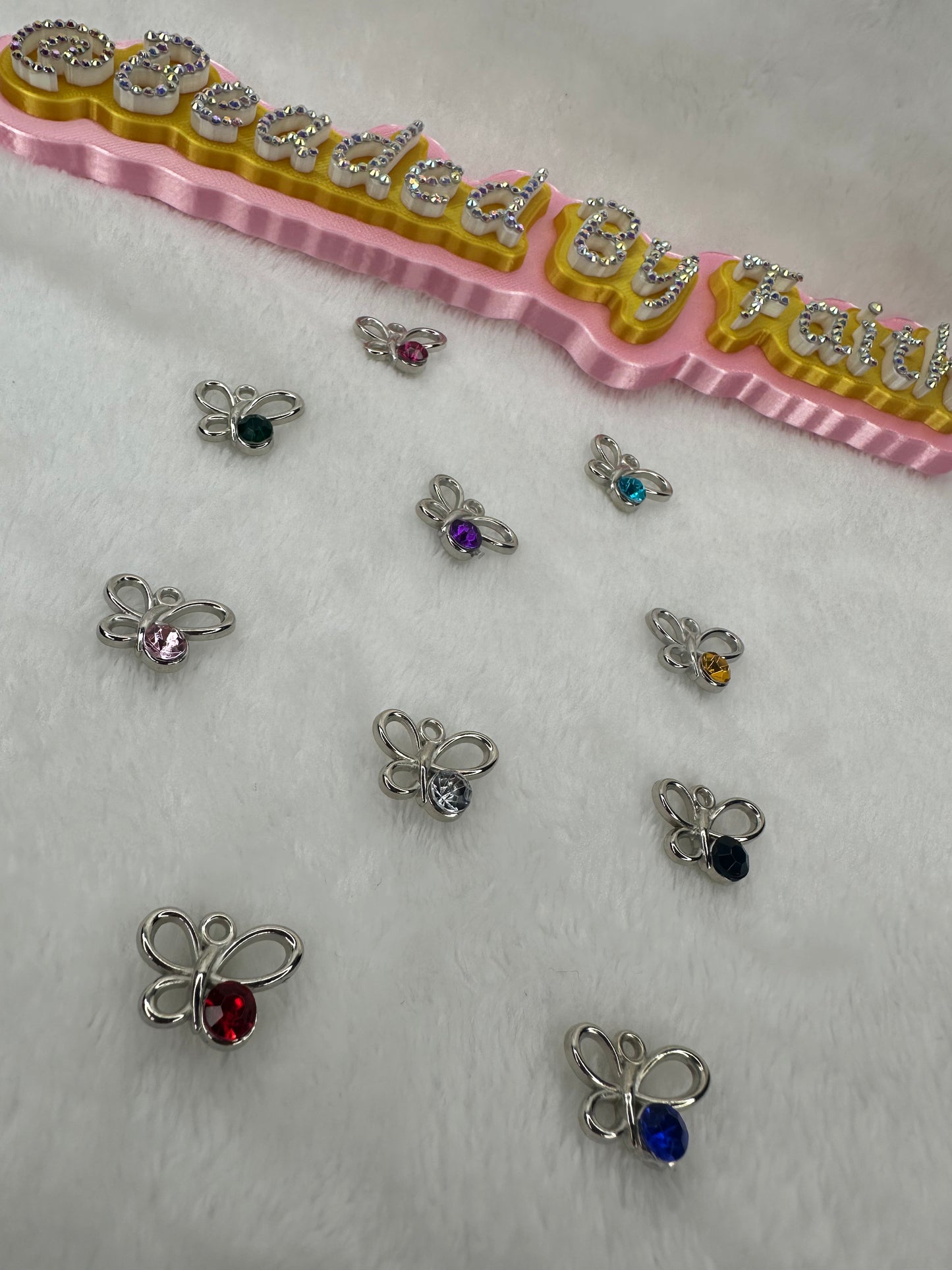 Color Stone Butterfly Charms