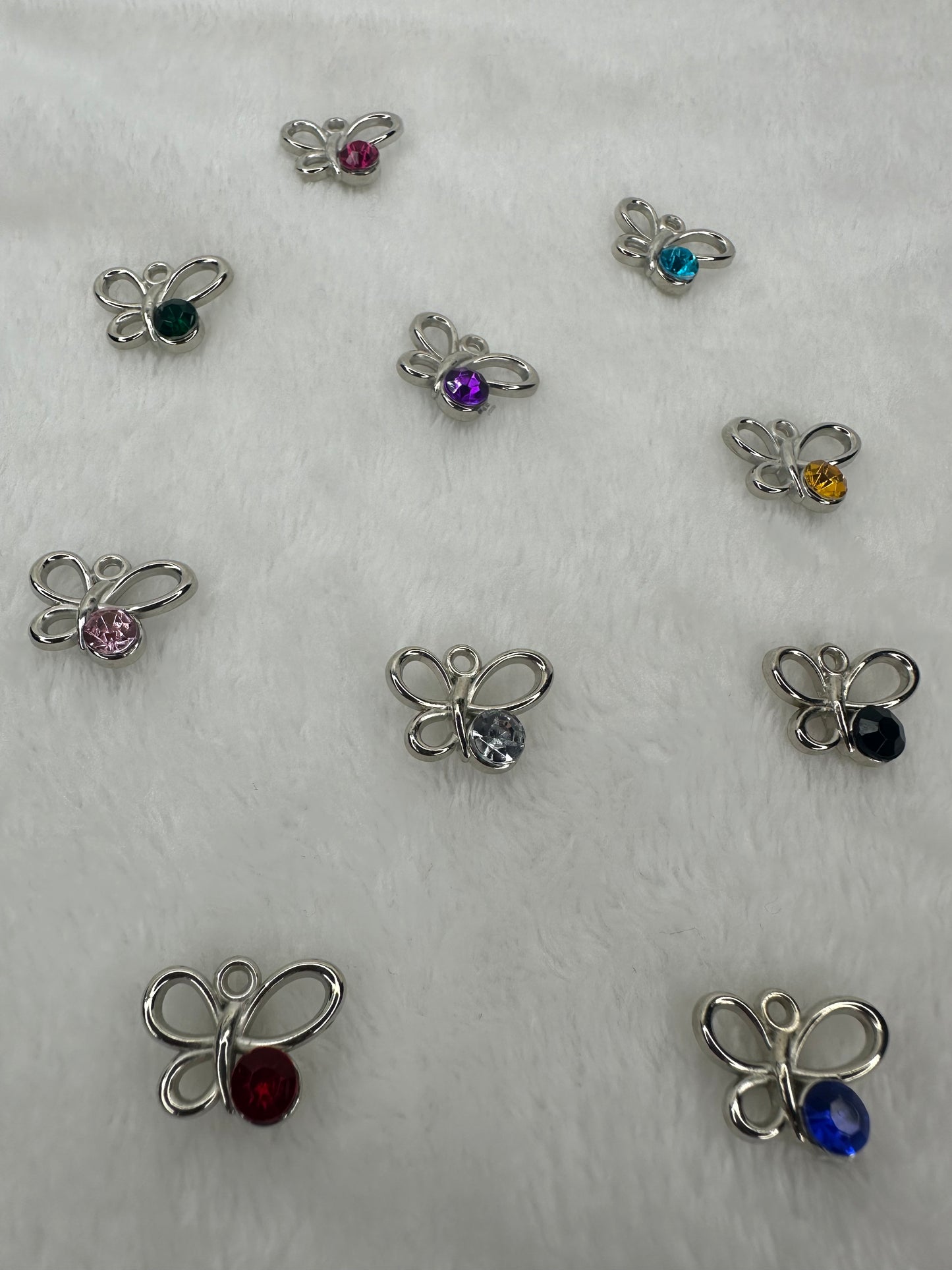 Color Stone Butterfly Charms