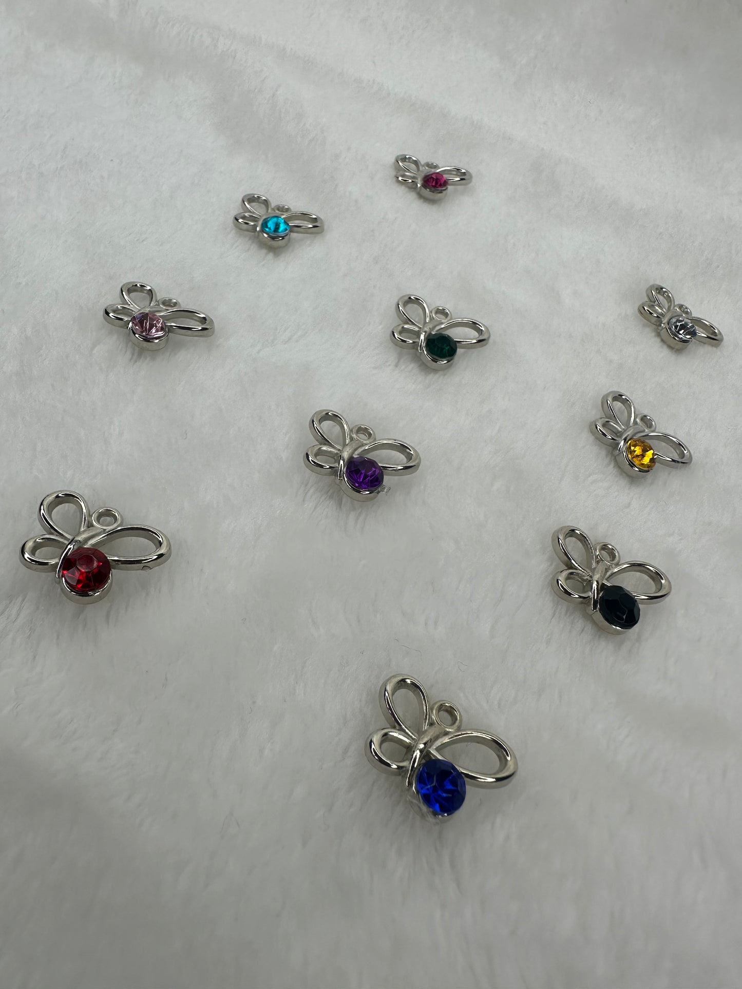 Color Stone Butterfly Charms