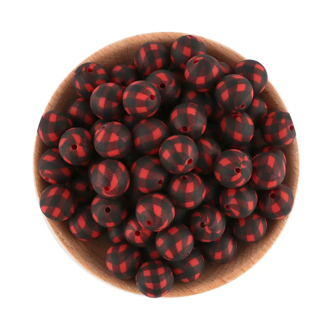 Checkered Silicone Bead