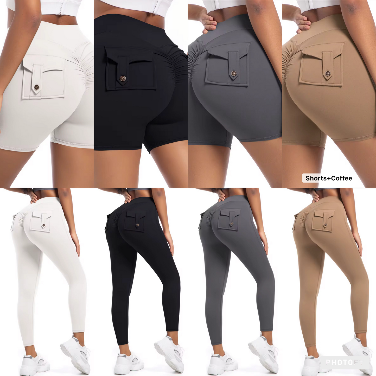 Scrunchie workout leggings and shorts
