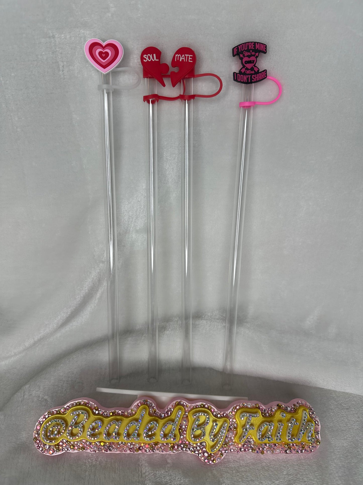 Valentines Day Straw toppers