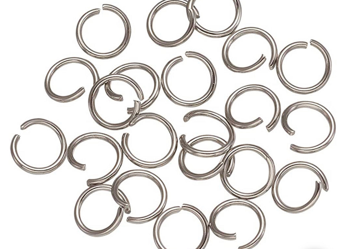 Stainless Steel Open Jump Rings 8mm round 1mm Thick