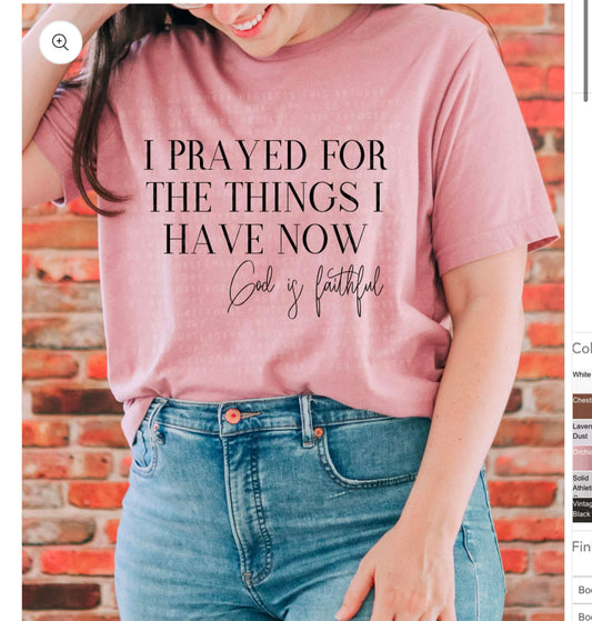 I Prayed for The Things I Have Now Screen Print
