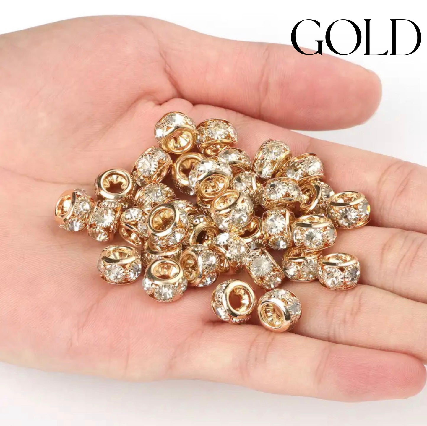 10MM large hole rhinestone spacers