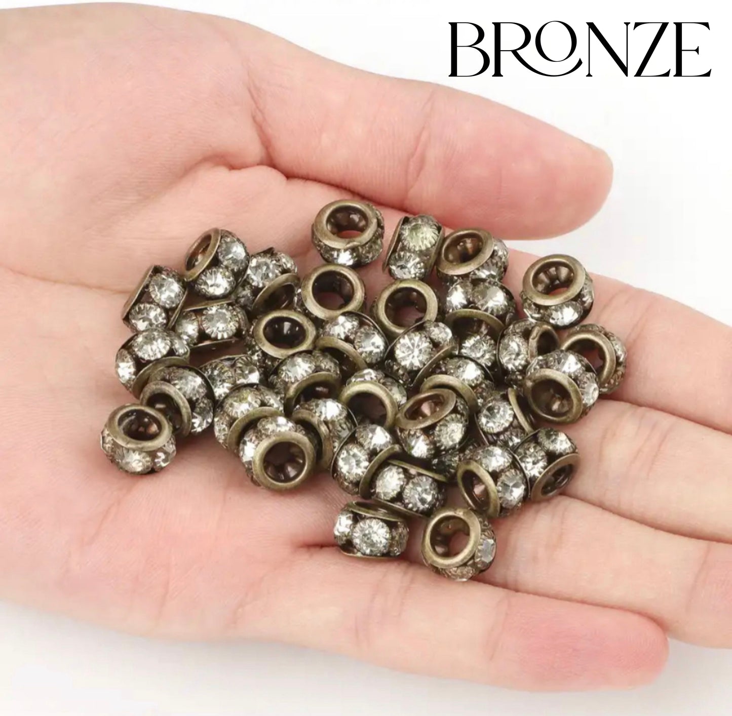 10MM large hole rhinestone spacers