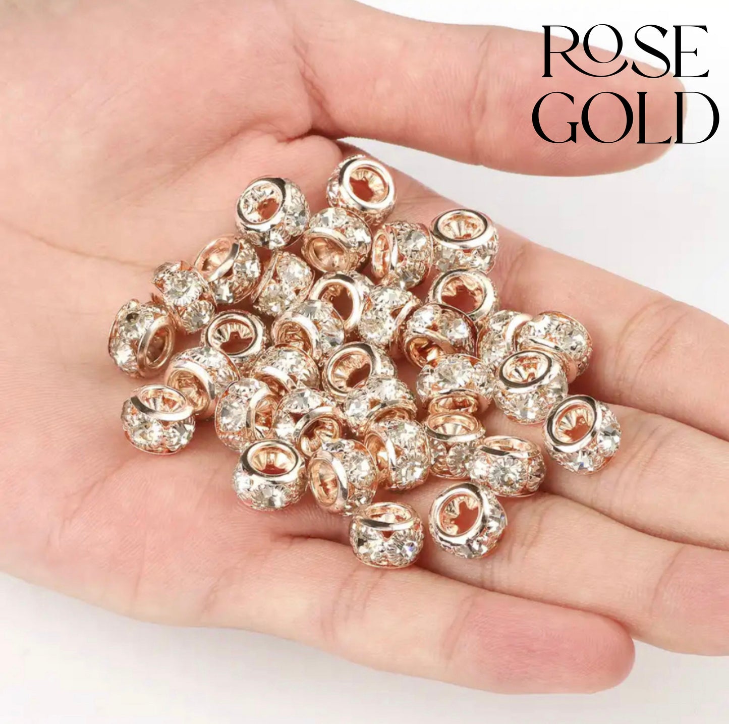 10MM large hole rhinestone spacers