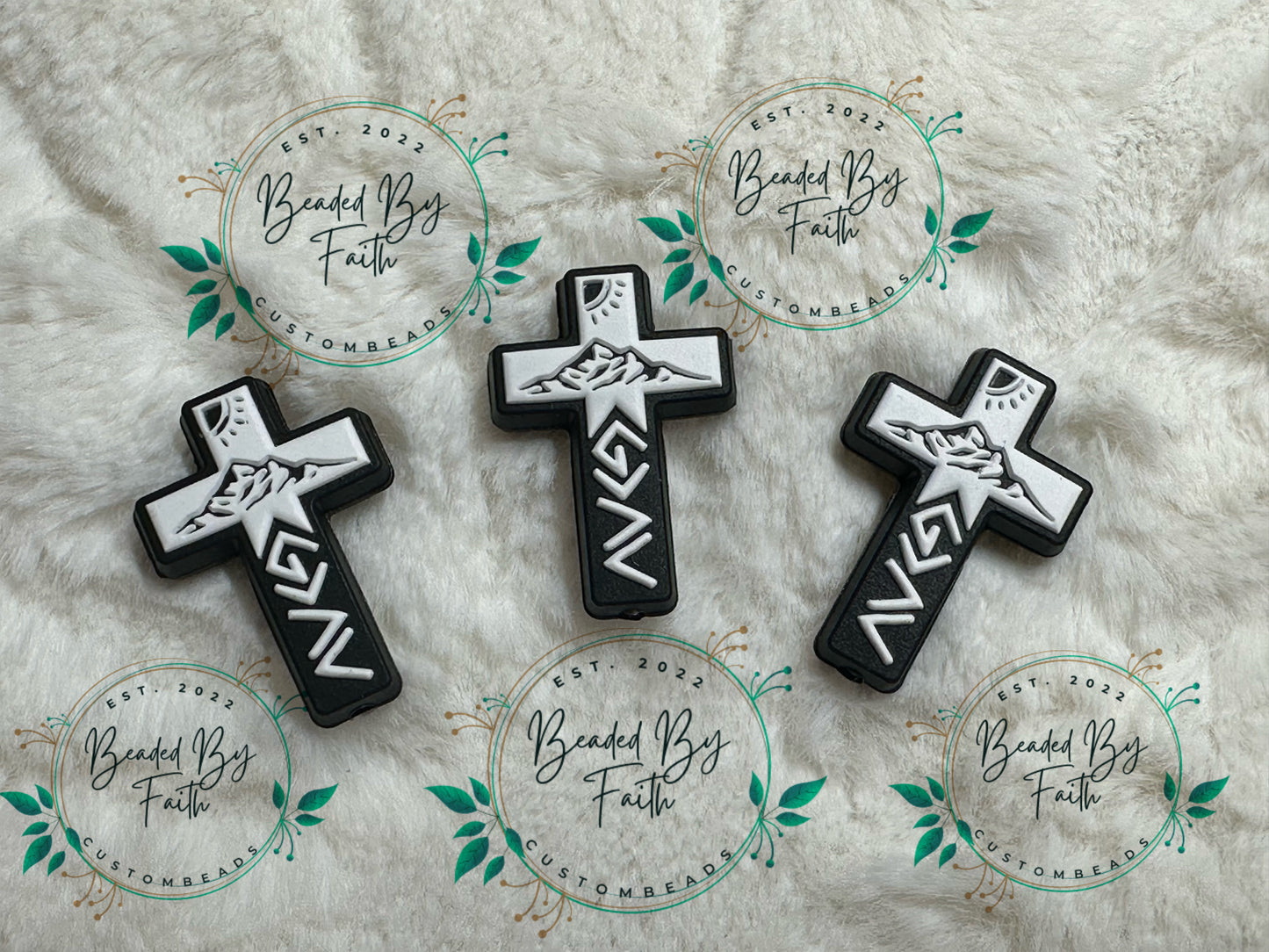 Black and white “God is Greater” Cross