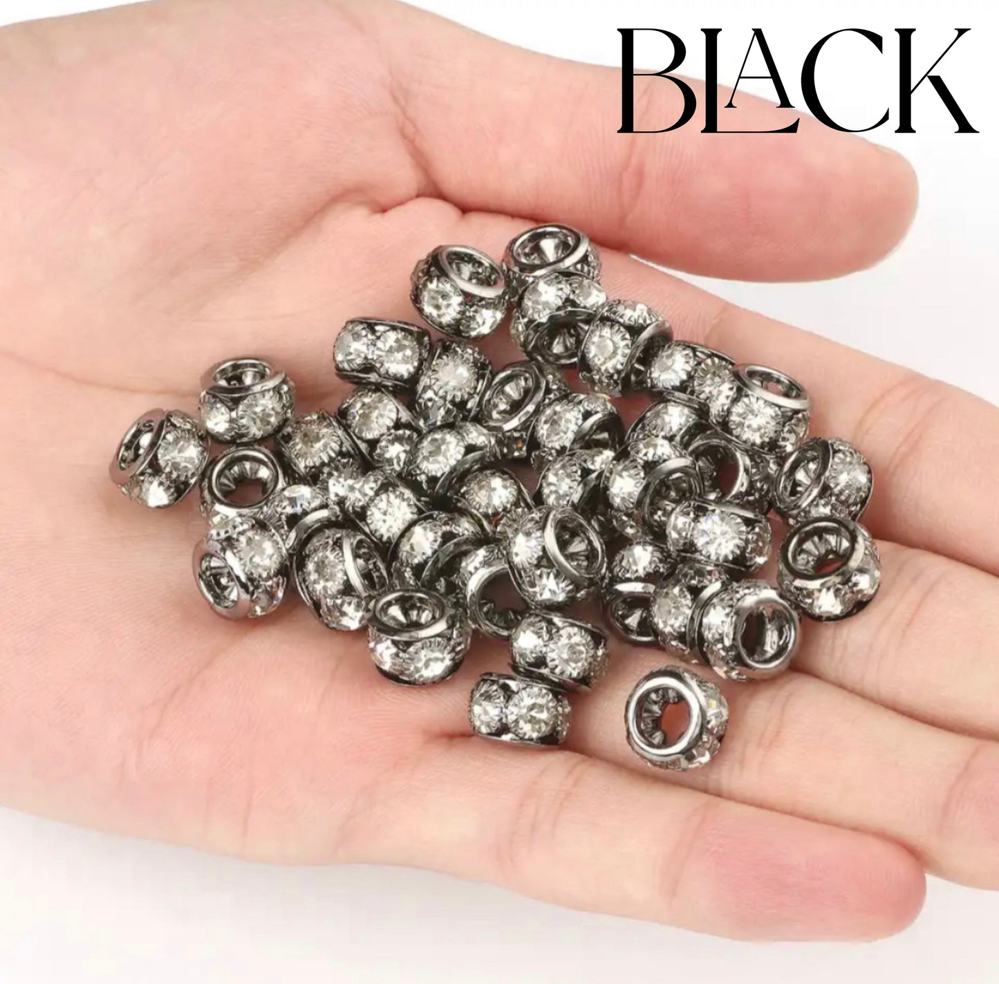 10MM large hole rhinestone spacers