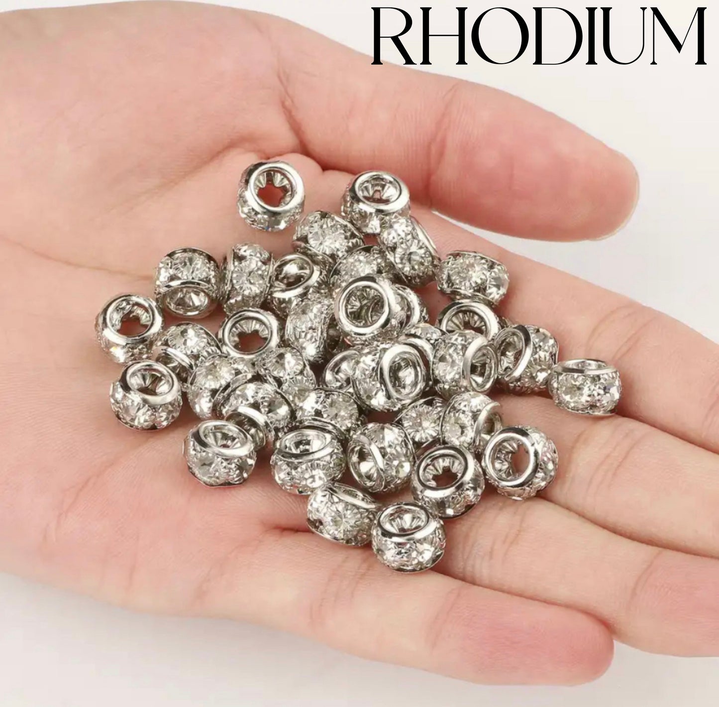 10MM large hole rhinestone spacers