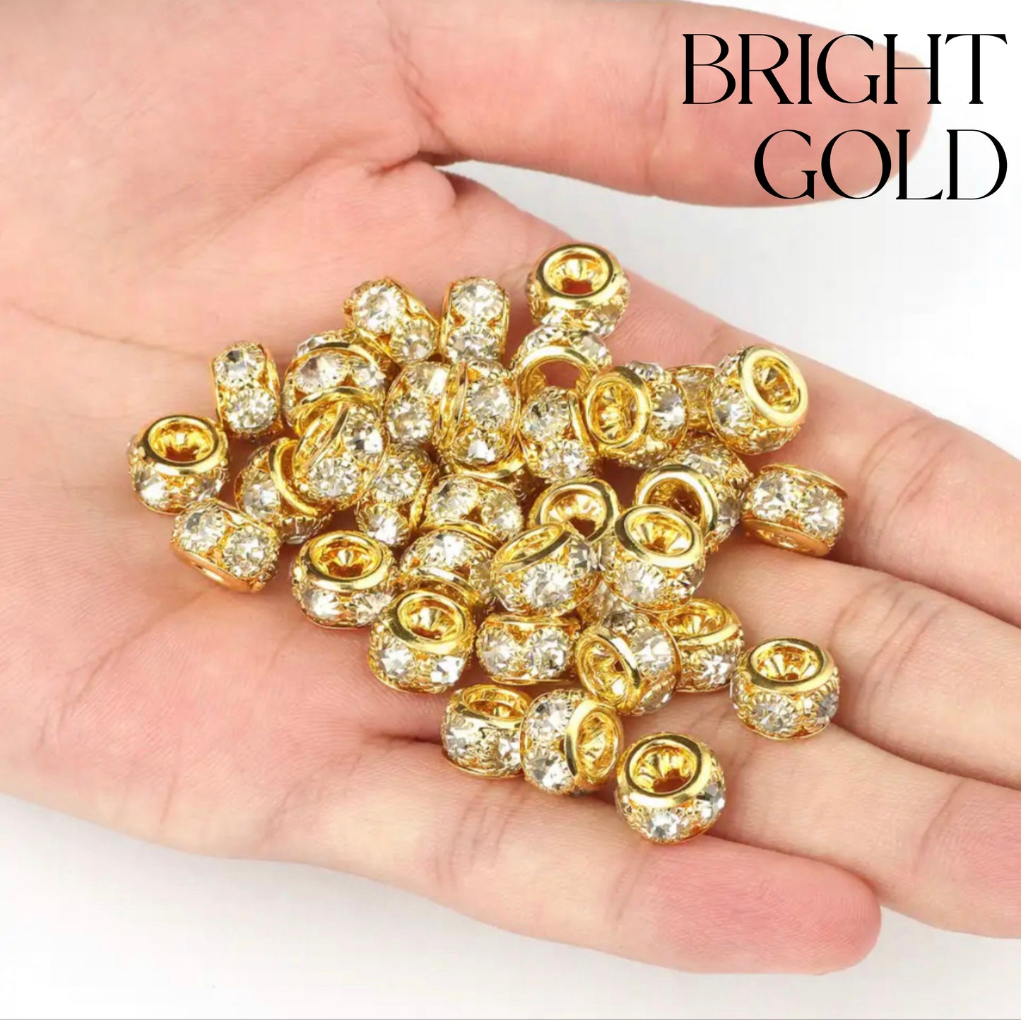 10MM large hole rhinestone spacers