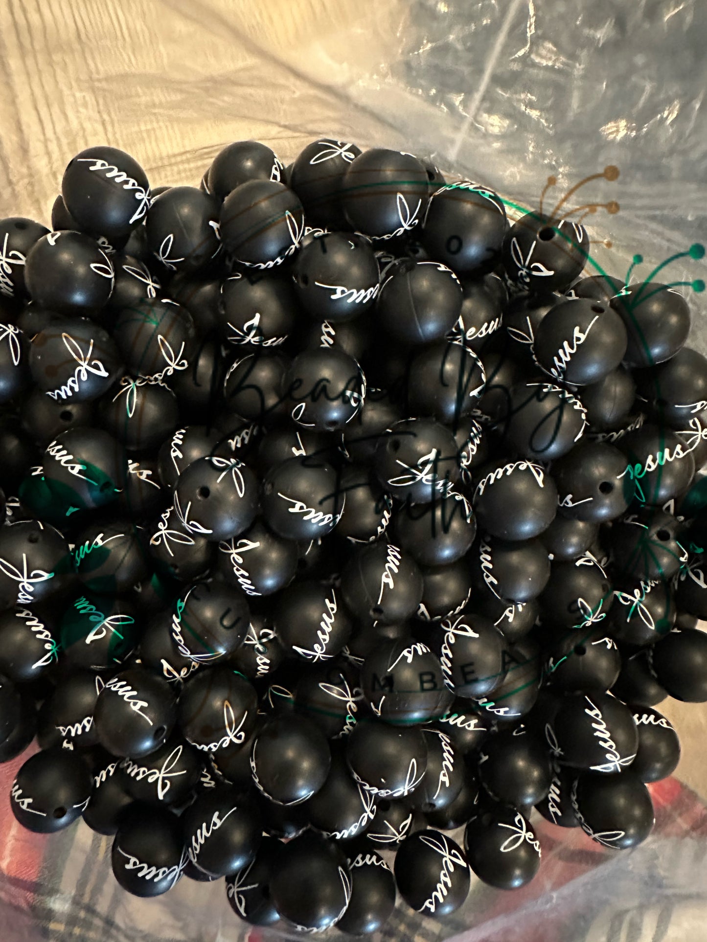 Silicone 15mm Jesus beads