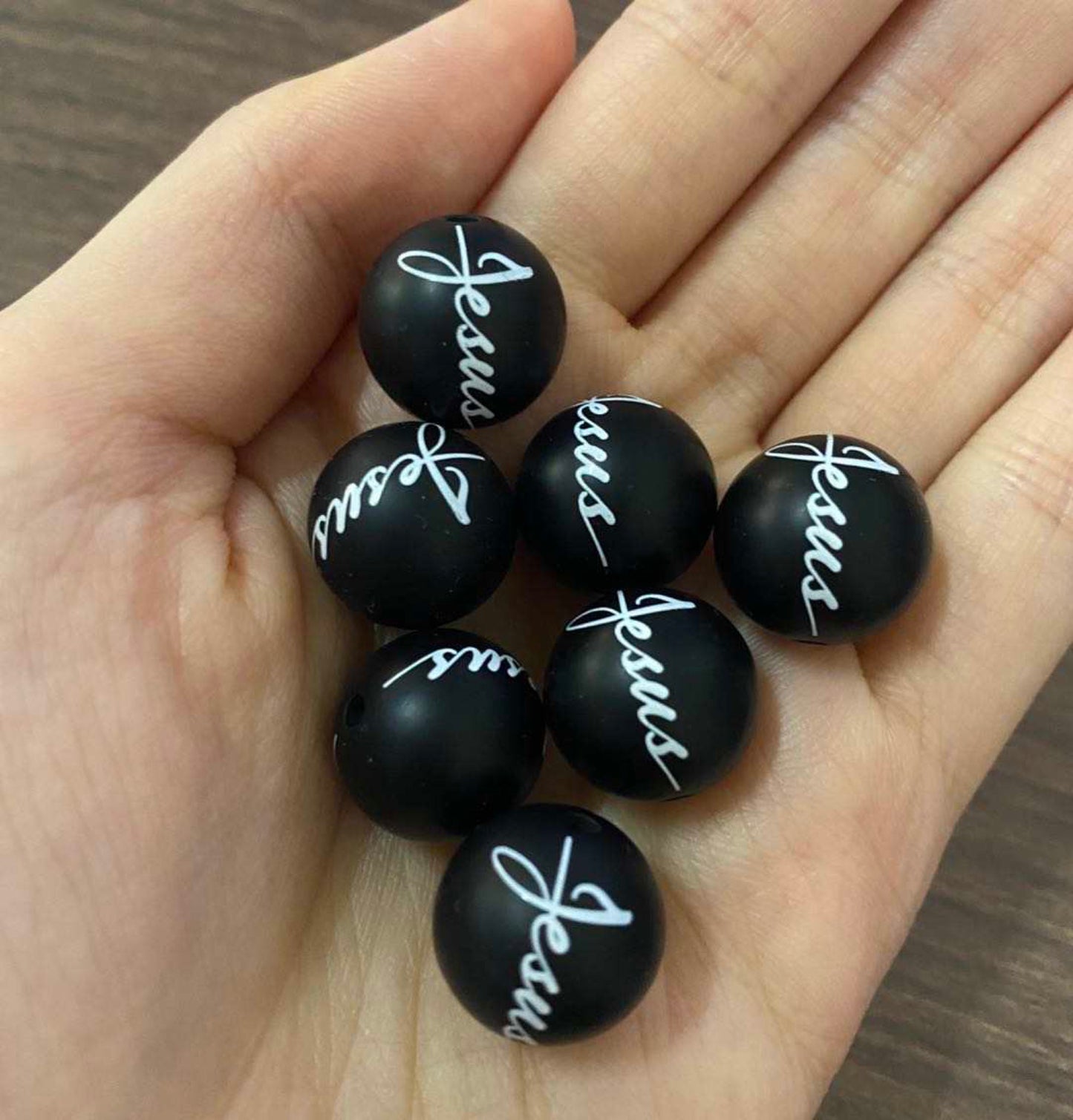 Silicone 15mm Jesus beads