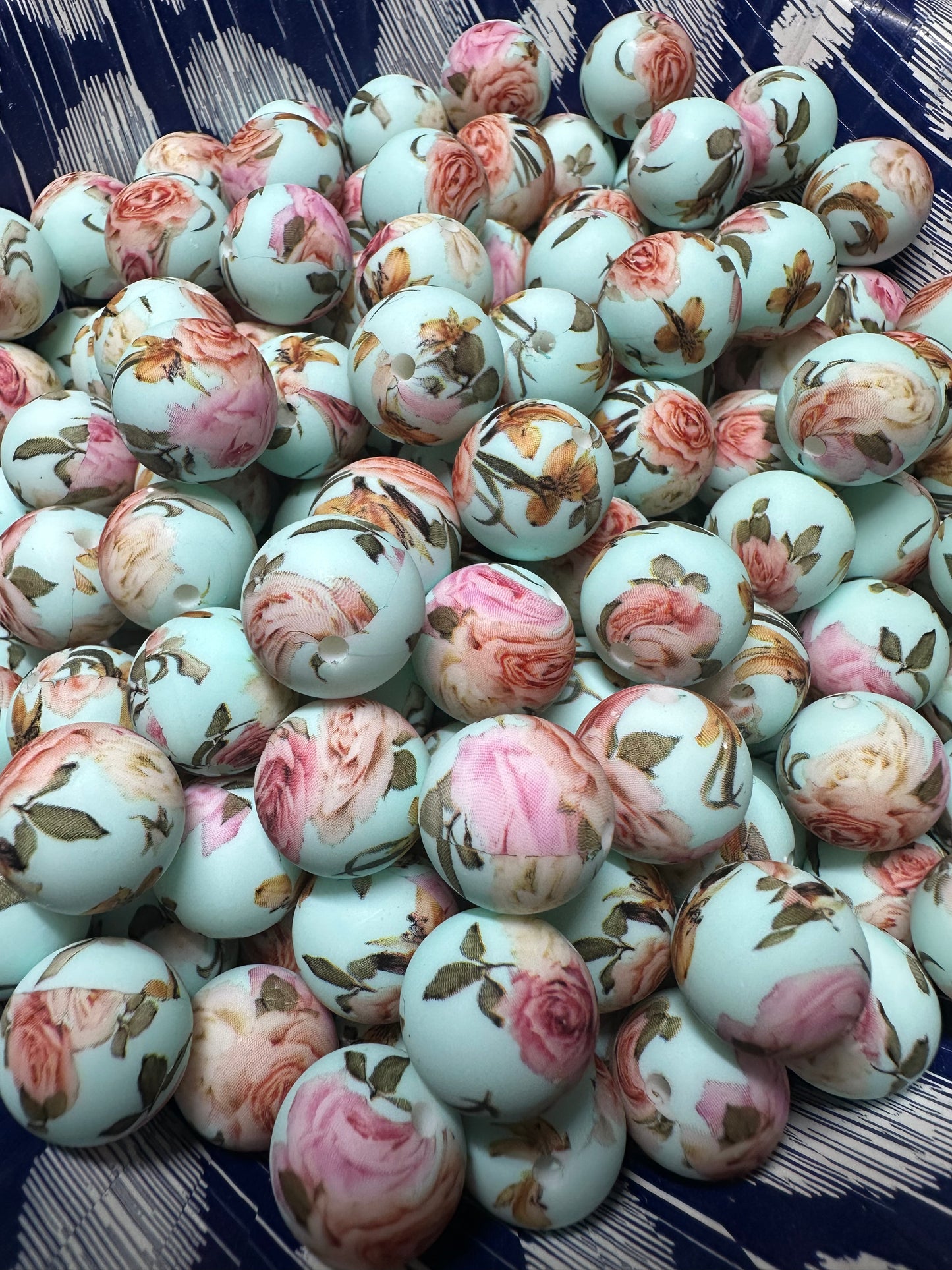 P135- Mint Floral 15MM
