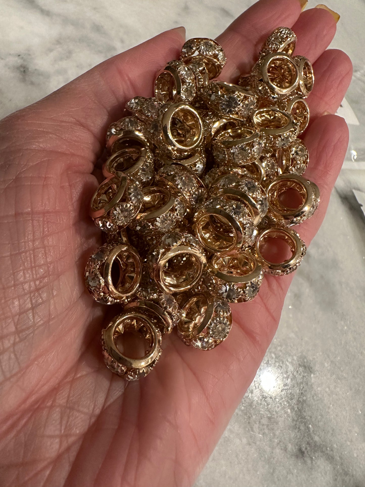 Large Hole Rhinestone Spacers