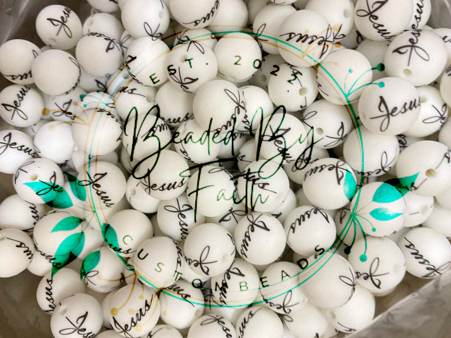 Silicone 15mm Jesus beads