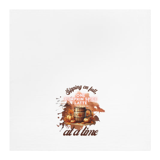 Fall-Themed Tea Towel for Pumpkin Spice Lovers, Kitchen Décor, Cozy Gift for Fall, Thanksgiving, Autumn Kitchen Towel