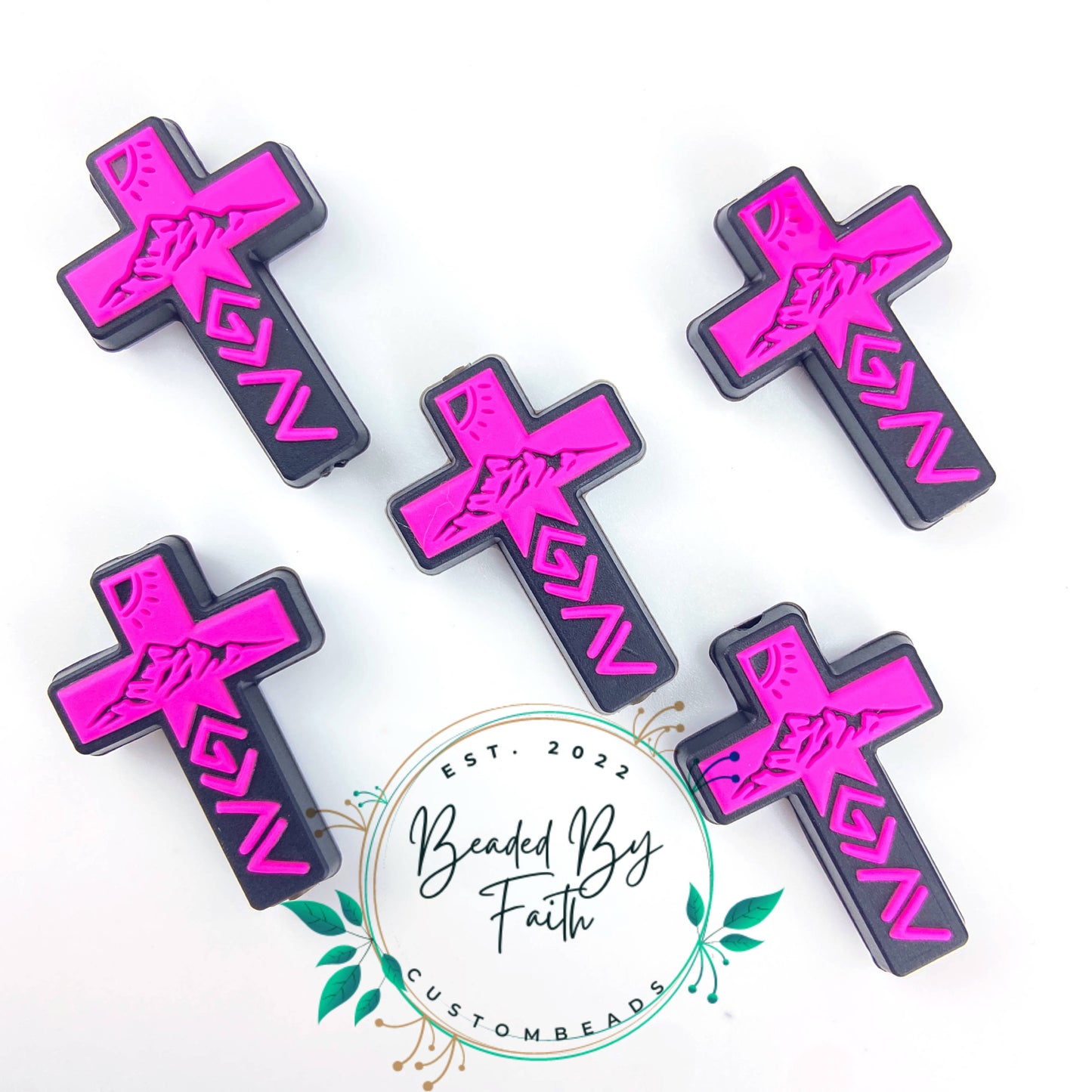 Black and Pink "God is Greater" Cross