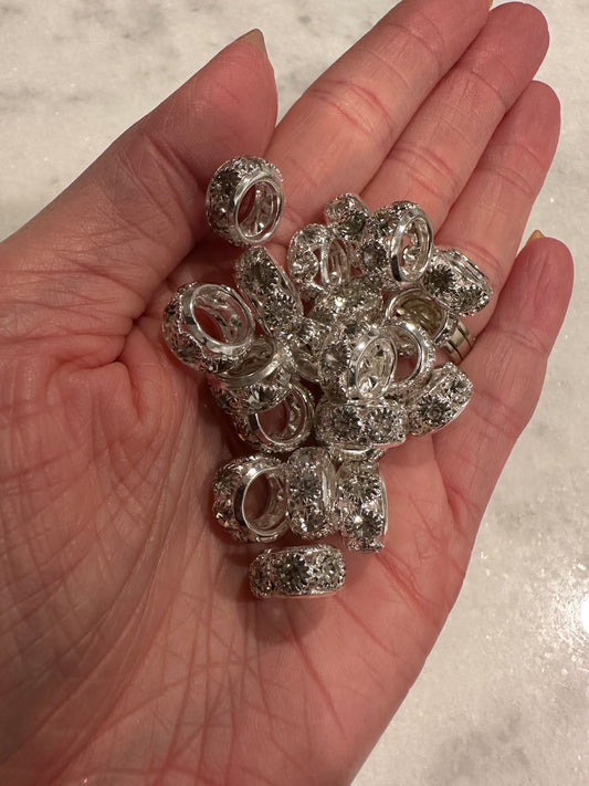 Large Hole Rhinestone Spacers